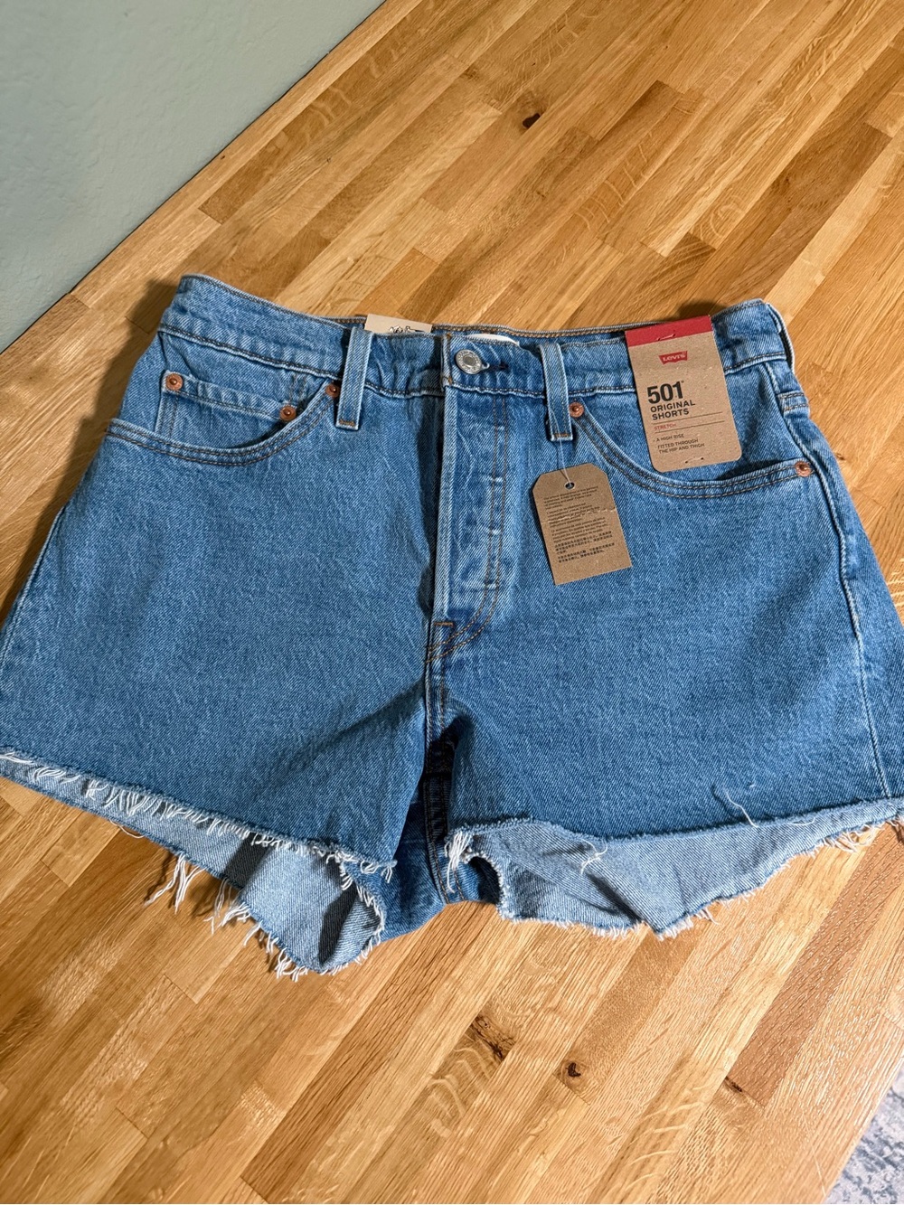 Levi's 501 Cutoff Denim Shorts - Light Blue
